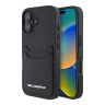 Karl Lagerfeld для iPhone 16 чехол Cardslot PU Grained leather Metal Long logo Hard Black