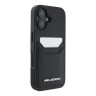 Karl Lagerfeld для iPhone 16 чехол Cardslot PU Grained leather Metal Long logo Hard Black