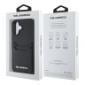 Karl Lagerfeld для iPhone 16 чехол Cardslot PU Grained leather Metal Long logo Hard Black