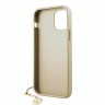 Guess кожаный чехол с узором 4G и подвеской Charms для iPhone 12 | 12 Pro, коричневый
