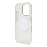 Guess для iPhone 16 Pro Max чехол PC/TPU Middle Colored Ring Metal Cam Hard Transp/White (MagSafe)