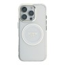 Guess для iPhone 16 Pro Max чехол PC/TPU Middle Colored Ring Metal Cam Hard Transp/White (MagSafe)