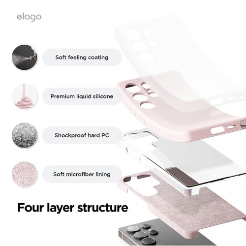 Elago для Galaxy S25 Ultra чехол Soft silicone (Liquid) Lovely Pink