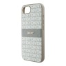 DKNY для iPhone 16e чехол PU Repeat texture Tonal stripe Metal logo Hard Beige