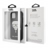 Чехол Karl Lagerfeld Double layer Karl's Head Hard Glass для iPhone 11, черный