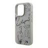Karl Lagerfeld для iPhone 15 Pro Max чехол PU-кожа зернистая Sketch Grey (MagSafe)