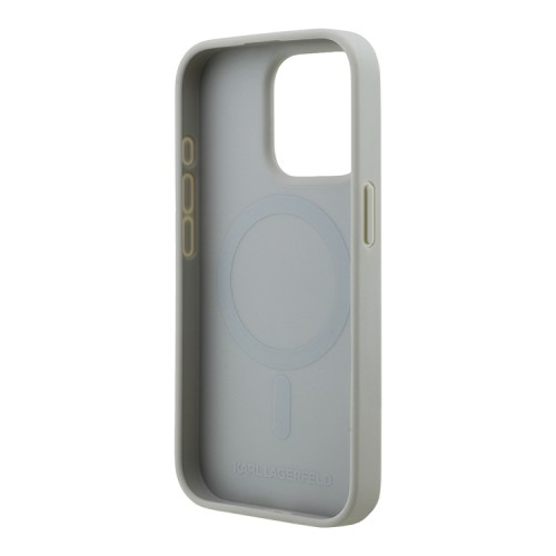 Karl Lagerfeld для iPhone 15 Pro Max чехол PU-кожа зернистая Sketch Grey (MagSafe)