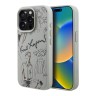 Karl Lagerfeld для iPhone 15 Pro Max чехол PU-кожа зернистая Sketch Grey (MagSafe)