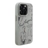 Karl Lagerfeld для iPhone 15 Pro Max чехол PU-кожа зернистая Sketch Grey (MagSafe)