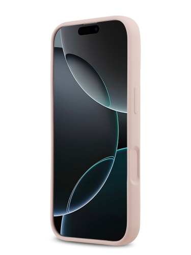 Guess для iPhone 17 чехол Liquid silicone 4G Big and Script metal logo Hard Pink