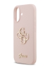Guess для iPhone 17 чехол Liquid silicone 4G Big and Script metal logo Hard Pink