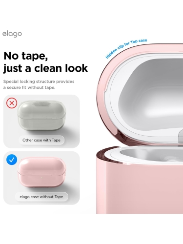 Elago для AirPods Pro 3 чехол Clear Strap case Lovely Pink