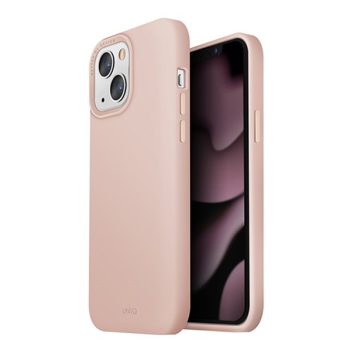 Силиконовый чехол Uniq LINO для iPhone 13, розовый
