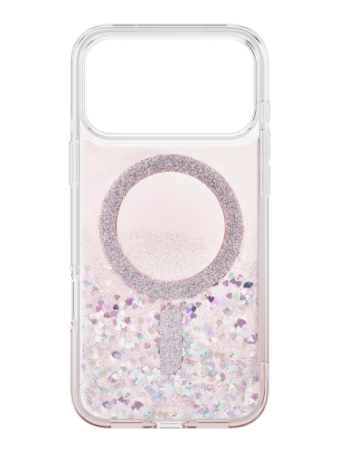 Uniq для iPhone 17 Pro Max чехол COEHL Resin Solea Glitter Hearts (MagSafe)