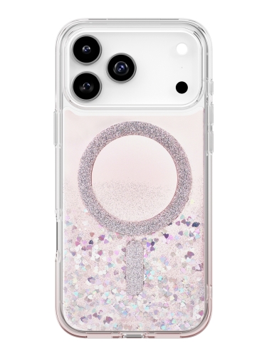 Uniq для iPhone 17 Pro Max чехол COEHL Resin Solea Glitter Hearts (MagSafe)