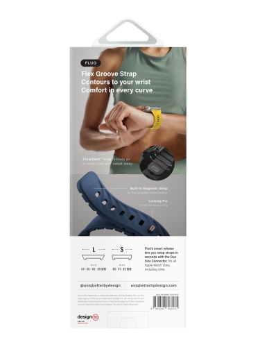 Uniq для Apple Watch 49-40 mm ремешок FLUO Silicone Rubber Volt Orange