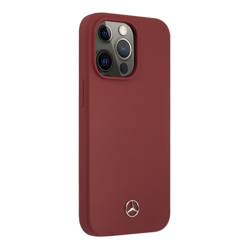Чехол Mercedes Liquid Silicone Hard для iPhone 13 Pro, красный