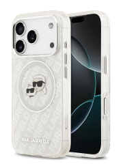 Karl Lagerfeld для iPhone 17 Pro чехол IML NFT Karl&amp;Choup Head on logo Metal Cam Hard Grey (MagSafe)