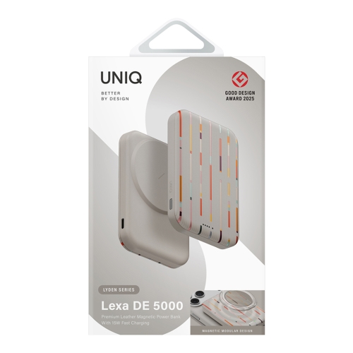 Uniq АКБ Lyden Lexa DE 5000W Magnetic wireless 15W USB-C PD 20W Clay Reverie