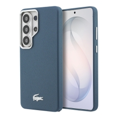 Lacoste для Galaxy S26 Ultra чехол PU Grained Metal Foil logo &amp; Cam Hard Grey/Silver (MagSafe)