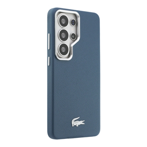 Lacoste для Galaxy S26 Ultra чехол PU Grained Metal Foil logo & Cam Hard Grey/Silver (MagSafe)