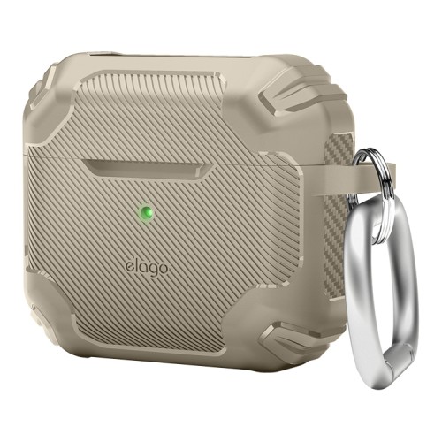 Чехол Elago Solid Armor TPU hang case для AirPods 3 (2021), бежевый