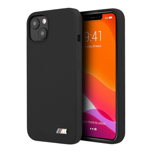 Чехол BMW M-Collection Liquid Silicone для iPhone 13, черный (Magsafe)