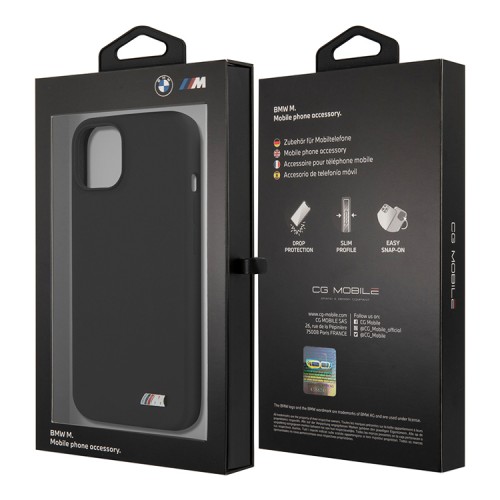 Чехол BMW M-Collection Liquid Silicone для iPhone 13, черный (Magsafe)