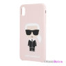 Чехол Karl Lagerfeld Liquid silicone Iconic Karl для iPhone XR, розовый