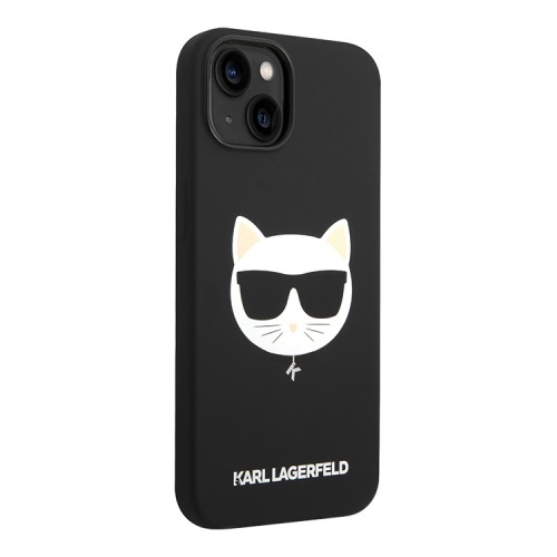 Чехол Lagerfeld Liquid silicone Choupette Hard для iPhone 14 Plus, черный (Magsafe)