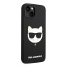 Чехол Lagerfeld Liquid silicone Choupette Hard для iPhone 14 Plus, черный (Magsafe)