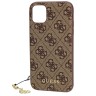 Чехол Guess 4G Charms collection Hard для iPhone 11, коричневый с подвеской