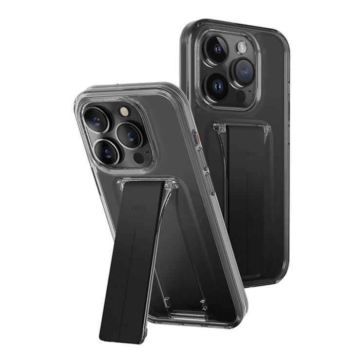 Uniq для iPhone 15 Pro Max чехол Heldro Mount with Stand Smoke