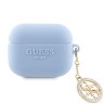 Guess для Airpods 3 чехол Liquid silicone 3D Logo with 4G Diamond charm Blue