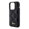 Guess для iPhone 15 Pro чехол PU Quilted with Script metal logo Hard Black