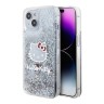 Hello Kitty для iPhone 15 чехол Liquid Glitter Kitty Head Hard Translucent