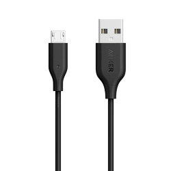 Кабель Anker Powerline USB-A/micro-USB (0.9 м), черный (A8132H12)