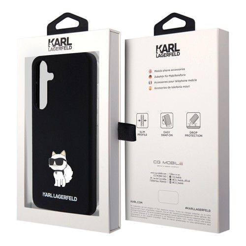 Karl Lagerfeld для Galaxy S24+ чехол Liquid silicone NFT Choupette Hard Black