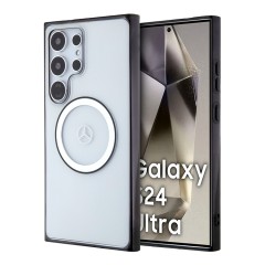 Mercedes для Galaxy S24 Ultra чехол PC/TPU Transaprent with Black Ring Hard Clear (MagSafe)
