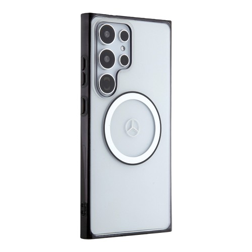 Mercedes для Galaxy S24 Ultra чехол PC/TPU Transaprent with Black Ring Hard Clear (MagSafe)