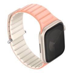 Uniq для Apple Watch 42-41-40 mm ремешок Revix EVO reversible Magnetic Caspian Crepe Pink/Ivory