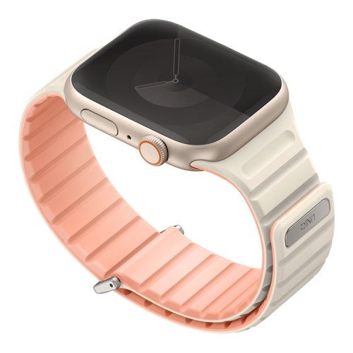 Uniq для Apple Watch 42-41-40 mm ремешок Revix EVO reversible Magnetic Caspian Crepe Pink/Ivory