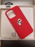 Karl Lagerfeld для iPhone 15 Pro Max чехол Liquid Silicone NFT Karl & Choupette Body Hard Red (MagSafe)