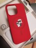 Karl Lagerfeld для iPhone 15 Pro Max чехол Liquid Silicone NFT Karl & Choupette Body Hard Red (MagSafe)