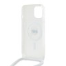Karl Lagerfeld для iPhone 15 чехол Crossbody PC/TPU NFT Karl Head прозрачный (MagSafe) + Cord
