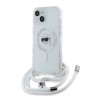 Karl Lagerfeld для iPhone 15 чехол Crossbody PC/TPU NFT Karl Head прозрачный (MagSafe) + Cord