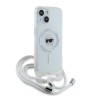 Karl Lagerfeld для iPhone 15 чехол Crossbody PC/TPU NFT Karl Head прозрачный (MagSafe) + Cord