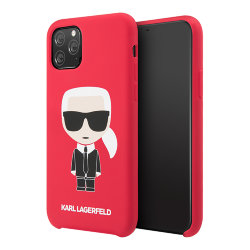 Чехол Karl Lagerfeld Liquid silicone Iconic Karl для iPhone 11 Pro Max, красный
