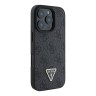 Guess для iPhone 16 Pro Max чехол PU кожа 4G Triangle Diamond logo Black