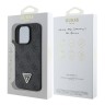 Guess для iPhone 16 Pro Max чехол PU кожа 4G Triangle Diamond logo Black